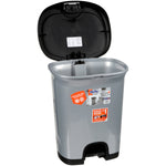 7-Gallon Textured Step-On Trash Can with Lid Lock and Bottom Cap, Multiple Colors