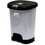 7-Gallon Textured Step-On Trash Can with Lid Lock and Bottom Cap, Multiple Colors