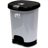 7-Gallon Textured Step-On Trash Can with Lid Lock and Bottom Cap, Multiple Colors