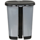7-Gallon Textured Step-On Trash Can with Lid Lock and Bottom Cap, Multiple Colors