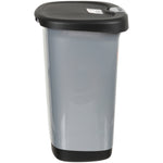 7-Gallon Textured Step-On Trash Can with Lid Lock and Bottom Cap, Multiple Colors