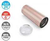 20 Ounce Double Wall Stainless Steel Vacuum Insulated Tumbler, Rose Gold
