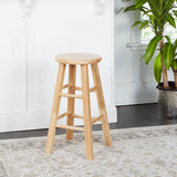 Fully Assembled 24" Natural Wood Bar Stool.